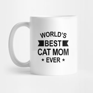 World’s Best Cat Mom Ever Black Typography Mug